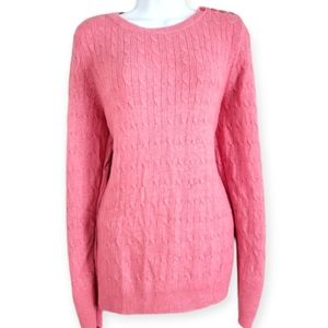Talbots Pink Cable Knit Sweater